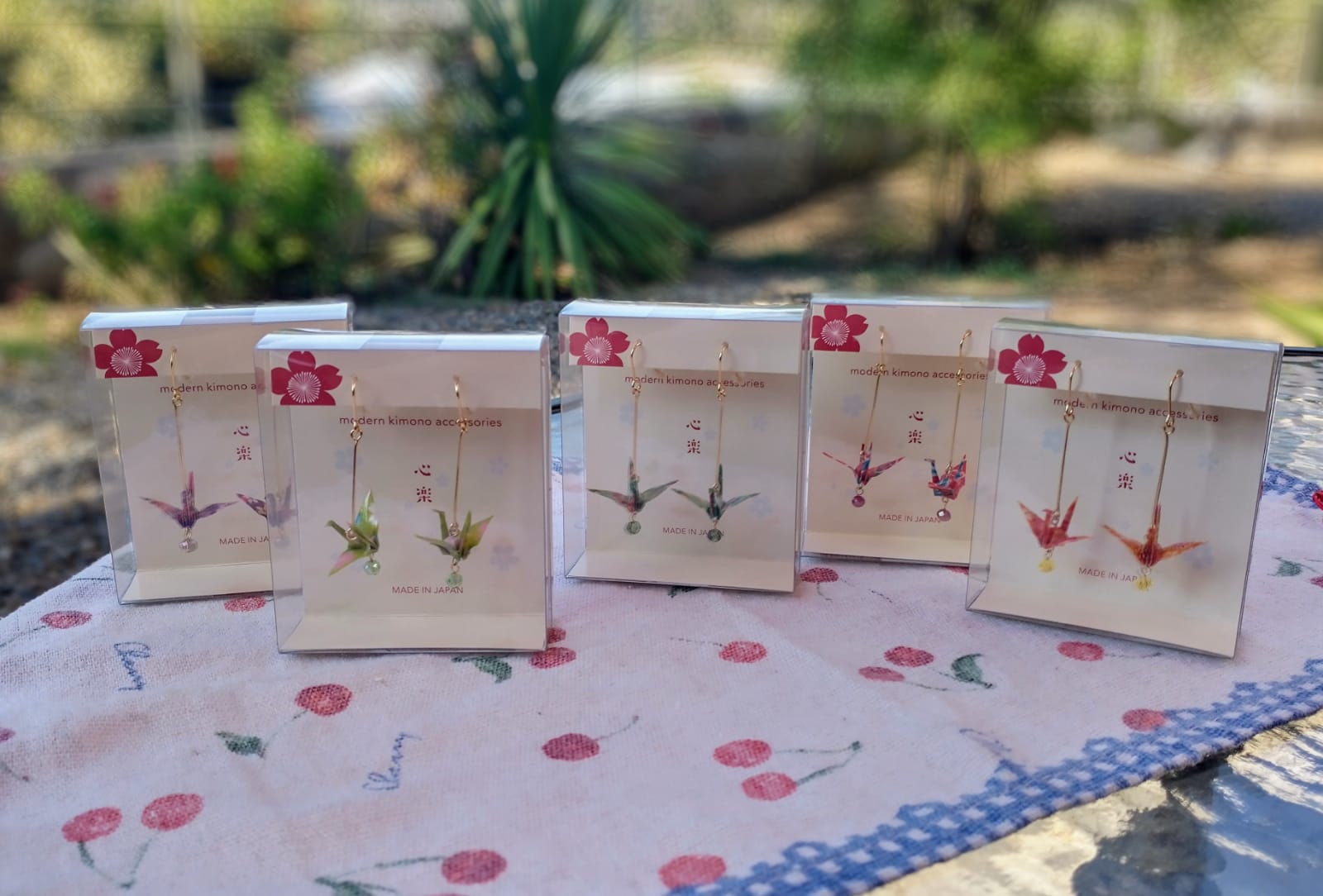Aros Grulla Origami "Naranjos"