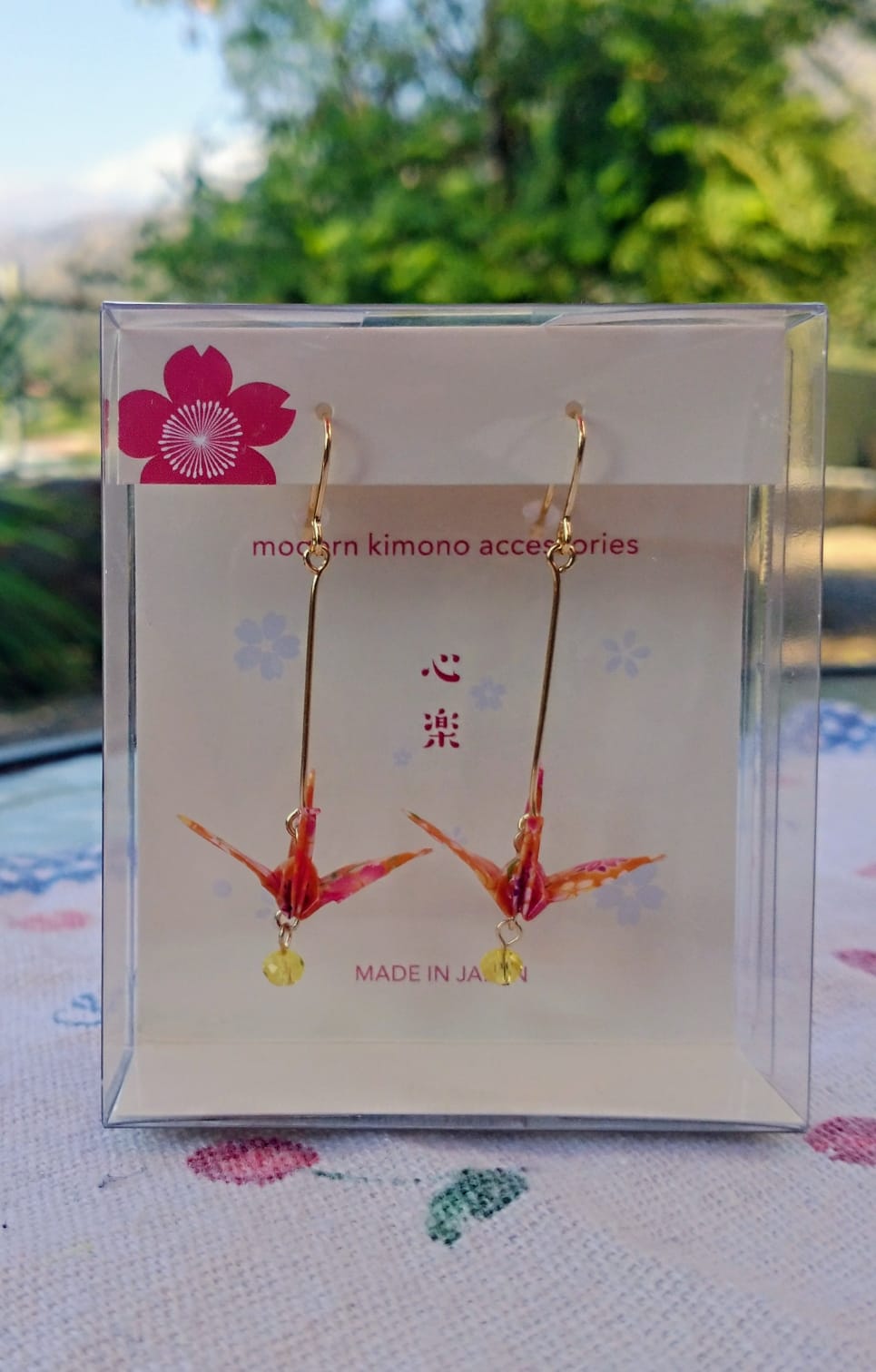 Aros Grulla Origami "Naranjos"